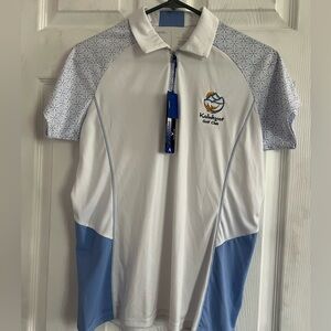 White and blue women’s kaluhyat country club golf shirt